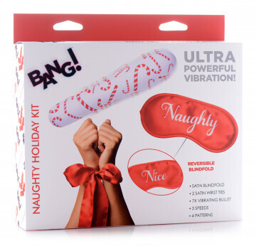 BANG! NAUGHTY HOLIDAY KIT WRIST TIES, XL BULLET &amp; BLINDFOLD