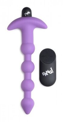 BANG! VIBRATING SILICONE ANAL BEADS &amp; REMOTE PURPLE