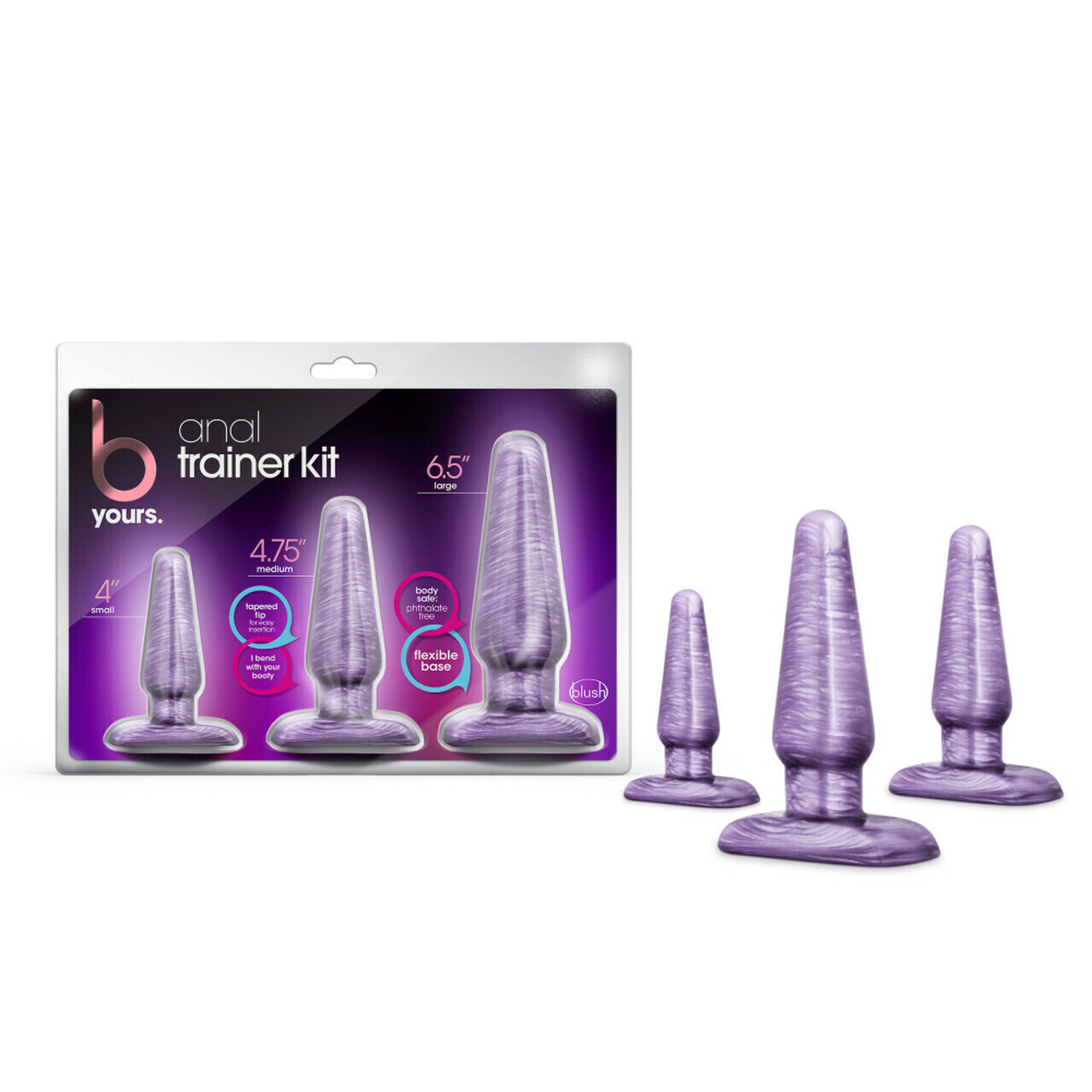 B YOURS ANAL TRAINER KIT PURPLE SWIRL