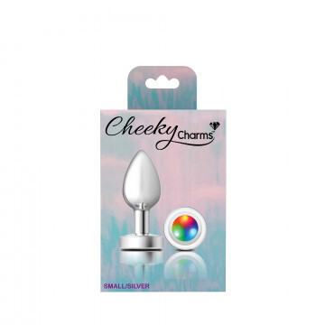 CHEEKY CHARMS SILVER METAL LIGHT UP  BUTT PLUG SMALL