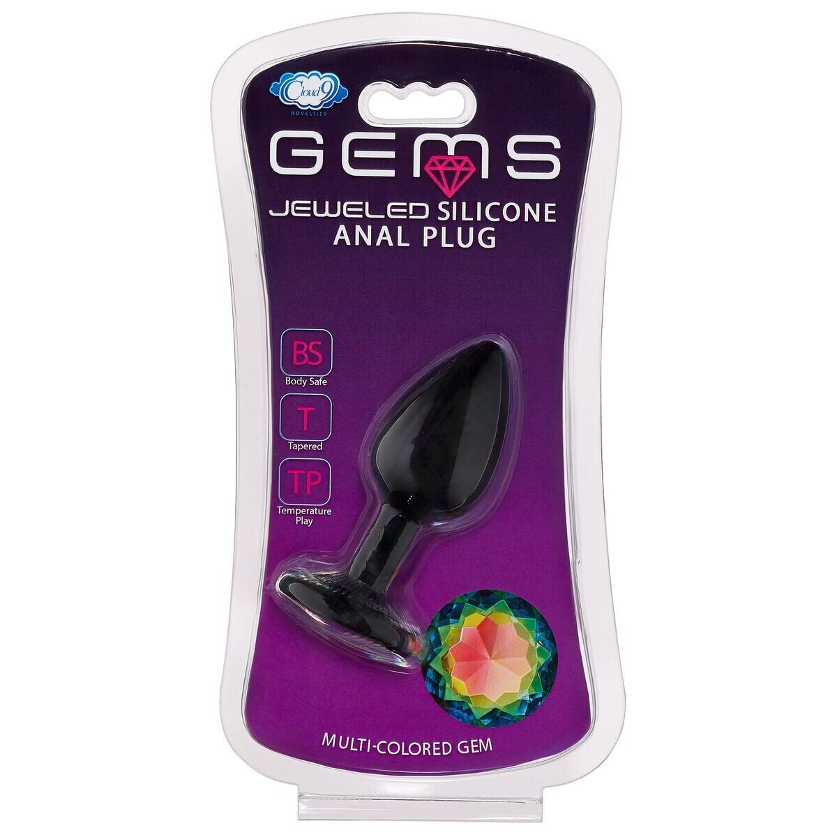 CLOUD 9 GEMS BLACK SILICONE ANAL PLUG SMALL