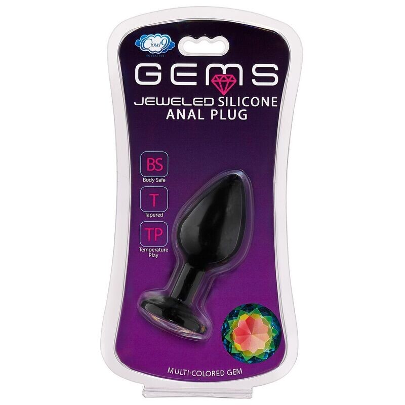 CLOUD9 GEMS BLACK SILICONE ANAL PLUG MEDIUM