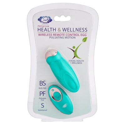 CLOUD 9 HEALTH &amp; WELLNESS WIRELESS REMOTE CONTROL EGG W/ PULSATING MOTION TEAL