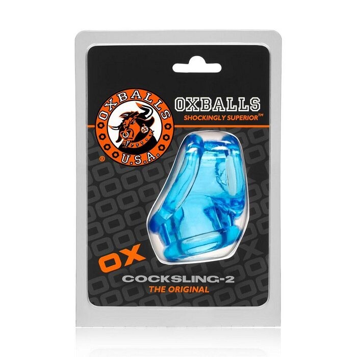 COCKSLING 2 COCK &amp; BALL SLING OXBALLS ICE BLUE