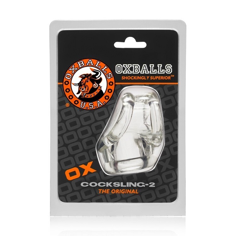 COCKSLING 2 COCK &amp; BALL SLING OXBALLS CLEAR