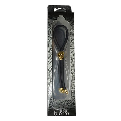 C-RING LASSO GOLD SKULL BEAD SILICONE BLACK