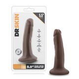 DR SKIN 5.5&quot; COCK W/ SUCTION CUP CHOCOLATE