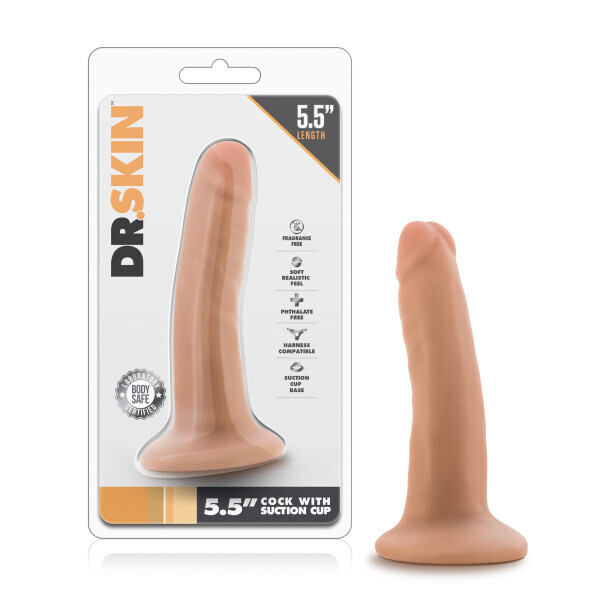 DR SKIN 5.5 COCK W/ SUCTION CUP VANILLA