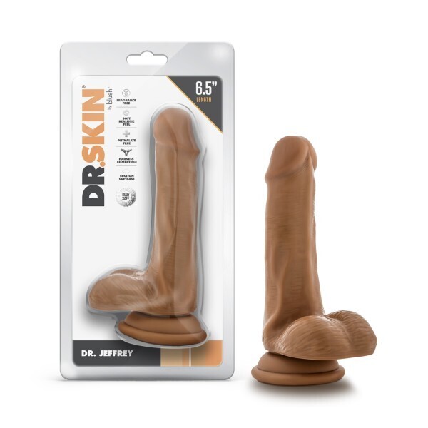 DR SKIN DR JEFFREY 6.5IN DILDO W BALLS TAN