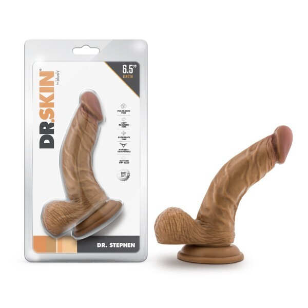 DR SKIN DR STEPHEN 6.5IN DILDO W/ BALLS TAN