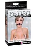 FETISH FANTASY EXTREME DELUXE BALL GAG &amp; NIPPLE CLAMPS