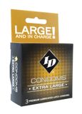 ID EXTRA LARGE LUBRICATED CONDOMS 3PK