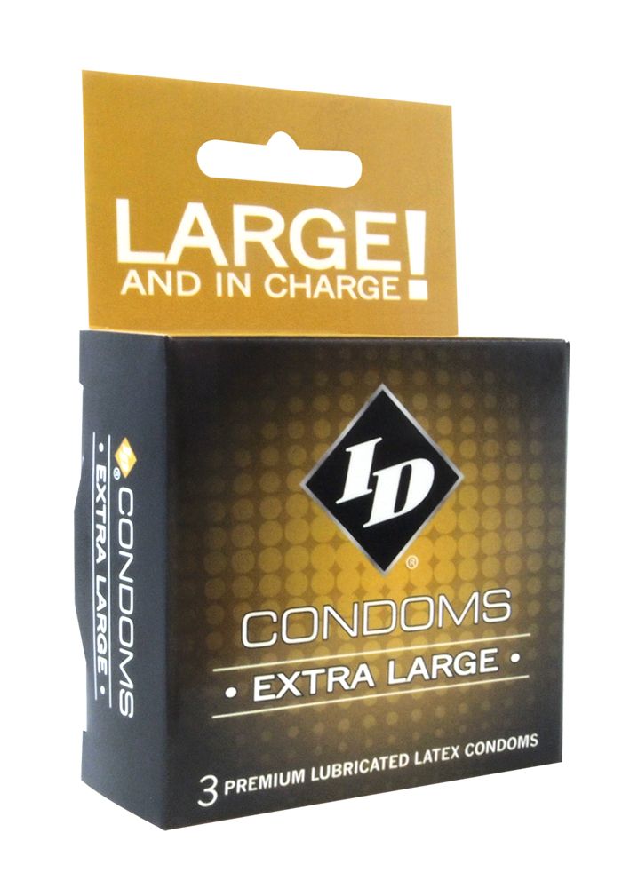 ID EXTRA LARGE LUBRICATED CONDOMS 3PK