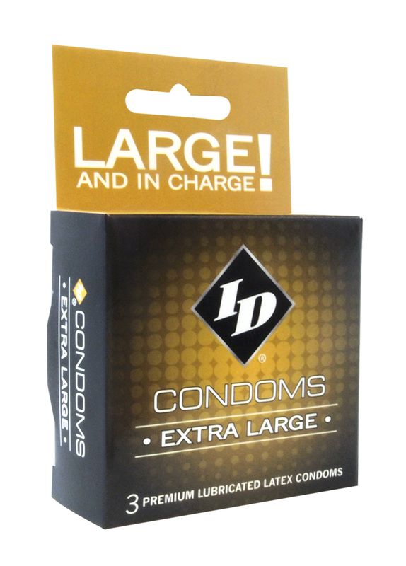 ID EXTRA LARGE LUBRICATED CONDOMS 3PK