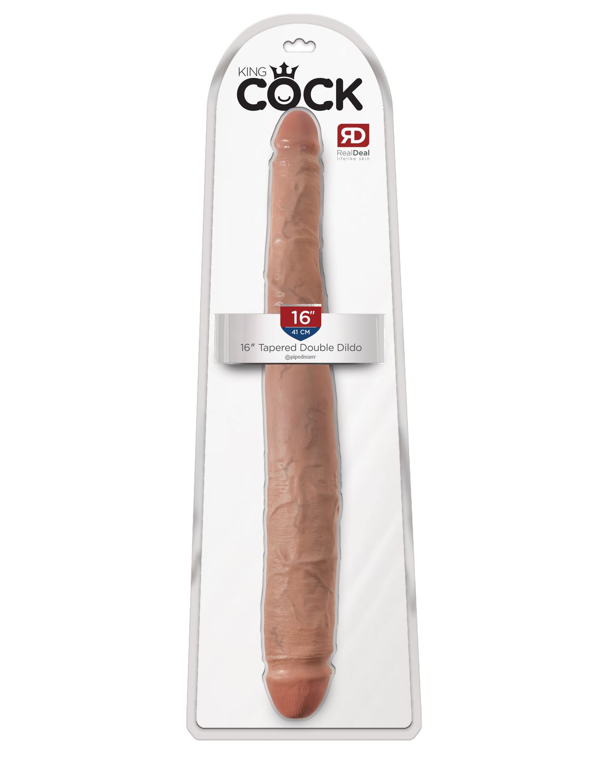 KING COCK 16IN TAPERED DOUBLE DILDO TAN