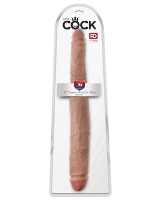 KING COCK 16IN TAPERED DOUBLE DILDO TAN