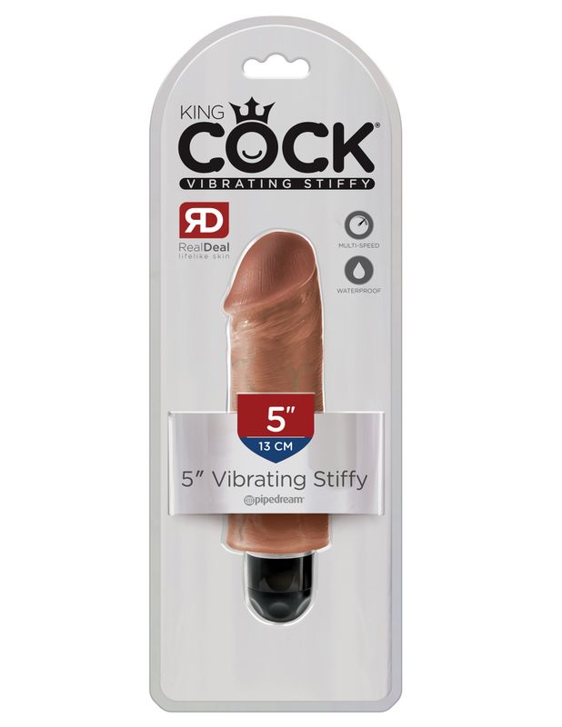 KING COCK 5&quot; VIBRATING STIFFY TAN