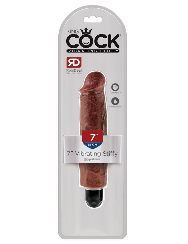 KING COCK 7 VIBRATING STIFFY BROWN