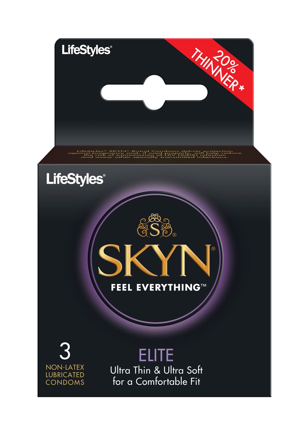 LIFESTYLES SKYN ELITE CONDOMS 3/PK