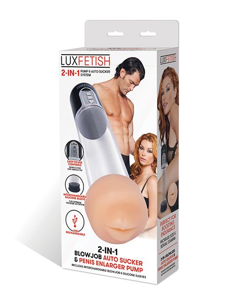 LUX FETISH 2-IN-1 BLOWJOB AUTO SUCKER &amp; PENIS ENLARGER PUMP