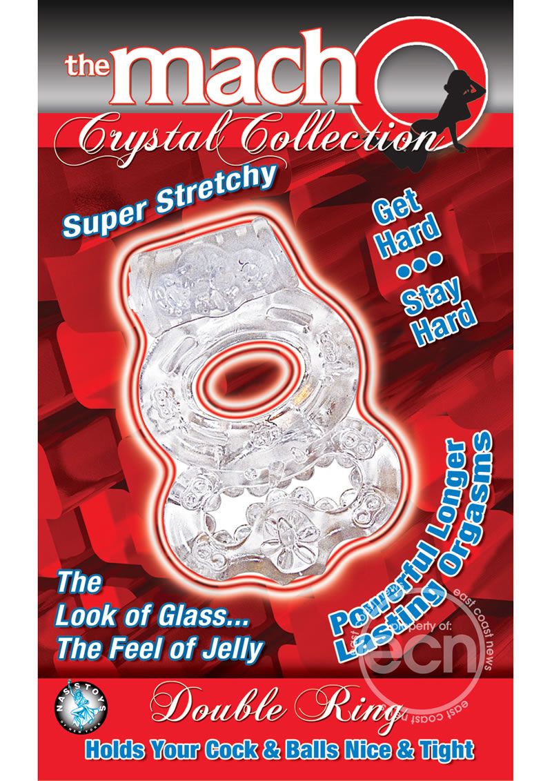 MACHO CRYSTAL COLLECTION DOUBLE RING CLEAR