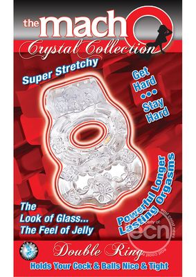 MACHO CRYSTAL COLLECTION DOUBLE RING CLEAR