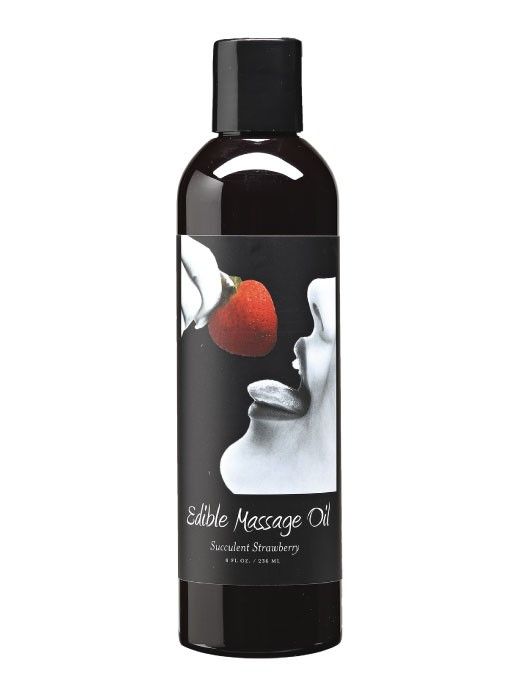 MASSAGE OIL EDIBLE STRAWBERRY 8OZ