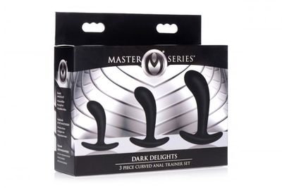 MASTER SERIES DARK DELIGHTS 3PC CURVED SILICONE ANAL TRAINER SET