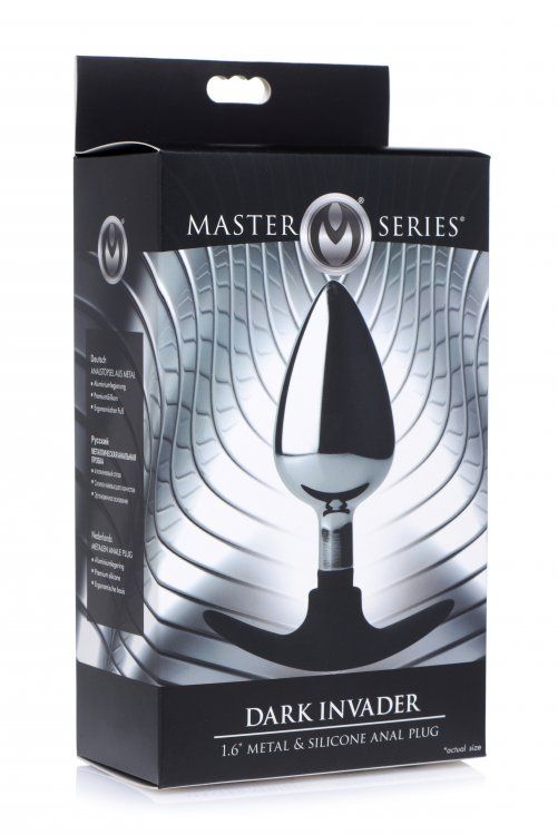 MASTER SERIES DARK INVADER METAL &amp; SILICONE ANAL PLUG LARGE