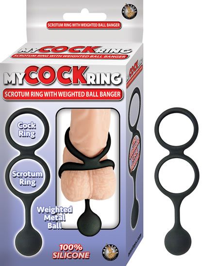MY COCKRING VIBRATING SCOTUM W/ WEIGHTED BALL BANGER BLK