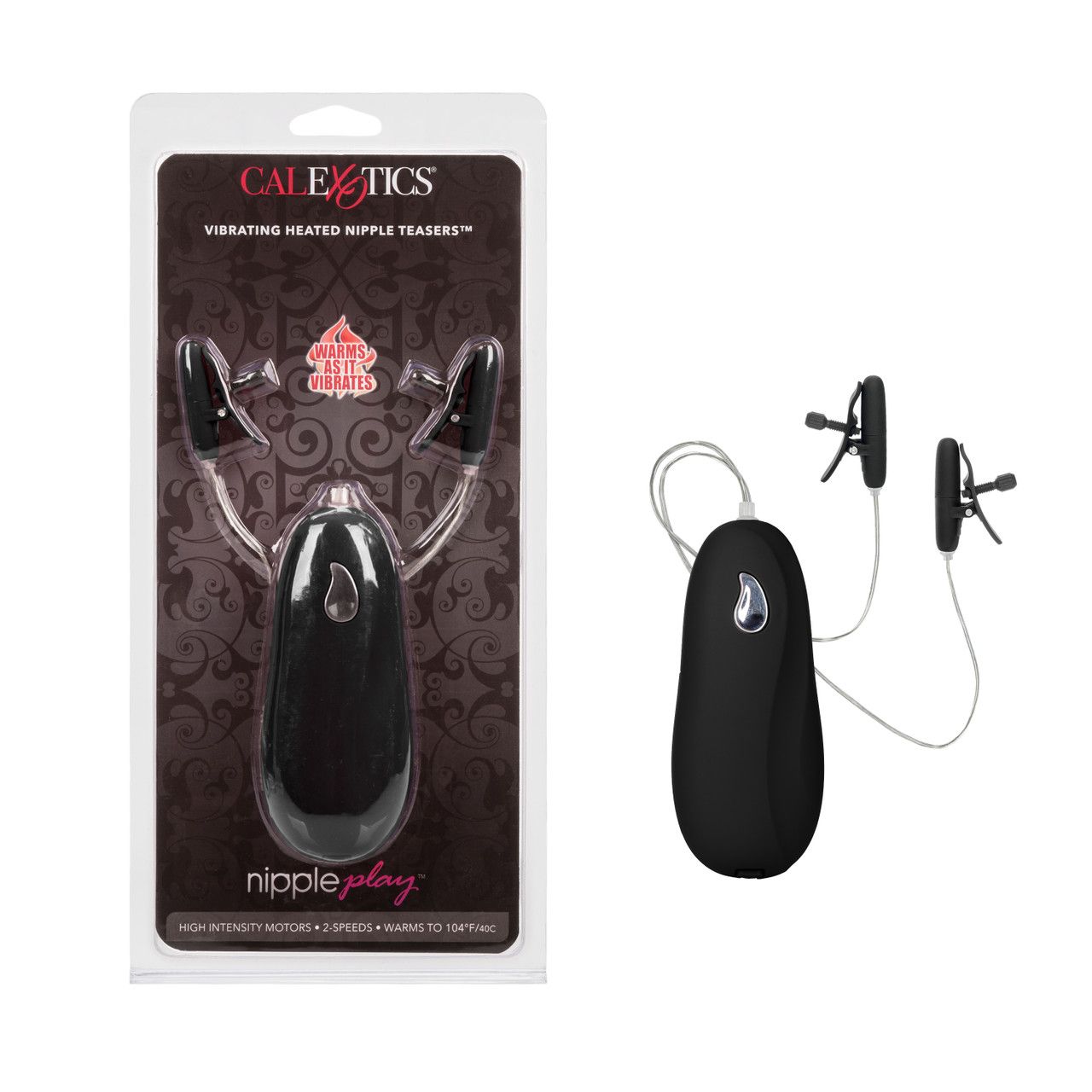 NIPPLE PLAY NIPPLE TEASERS VIBRATING &amp; HEATED BLACK
