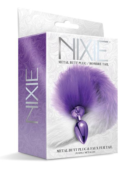 NIXIE METAL PLUG W/ OMBRE TAIL MEDIUM PURPLE METALLIC PLUG