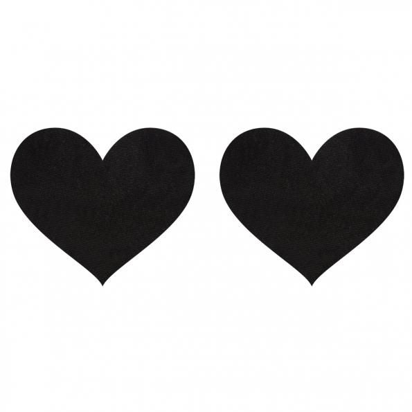 PASTIES BLACK SATIN HEART