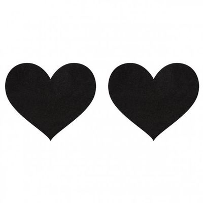 PASTIES BLACK SATIN HEART