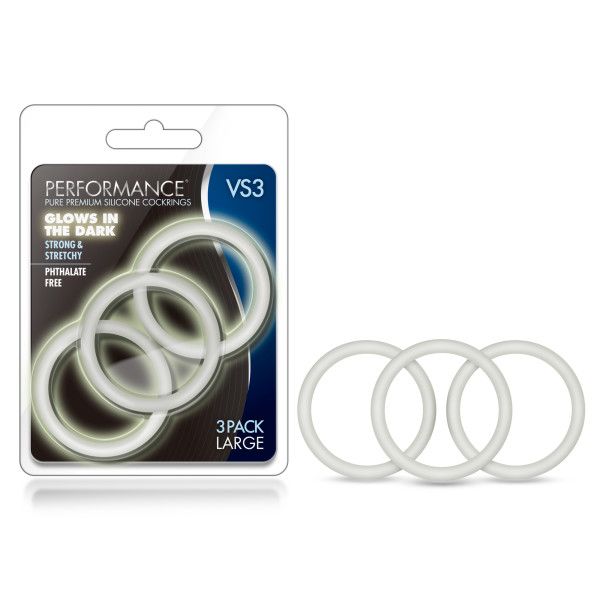 PERFORMANCE VS3 PURE PREMI SILICONE COCKRINGS LARGE WHITE