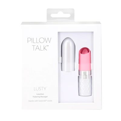 PILLOW TALK LUSTY FLICKERING MASSAGER W/ CRYSTAL PINK