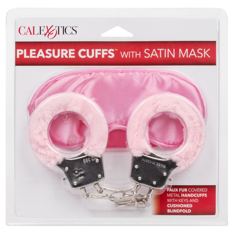 PLEASURE CUFFS W/ SATIN MASK