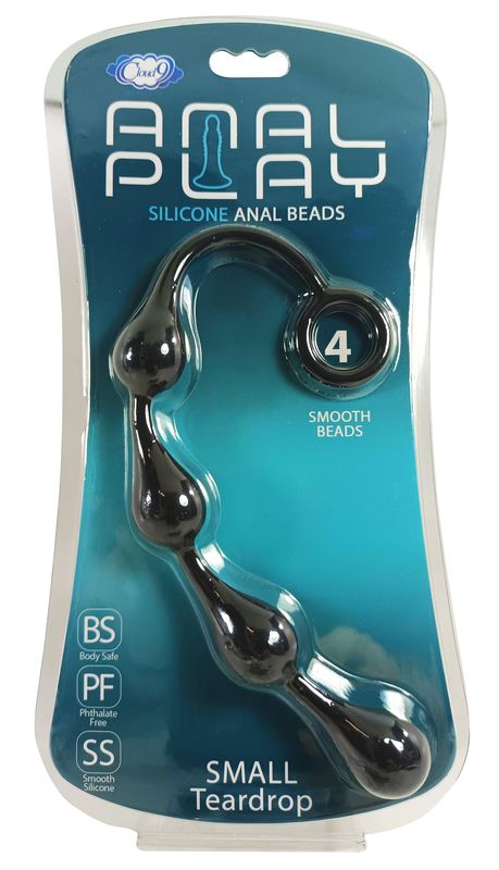 SILICONE ANAL TEARDROP SMALL BLACK