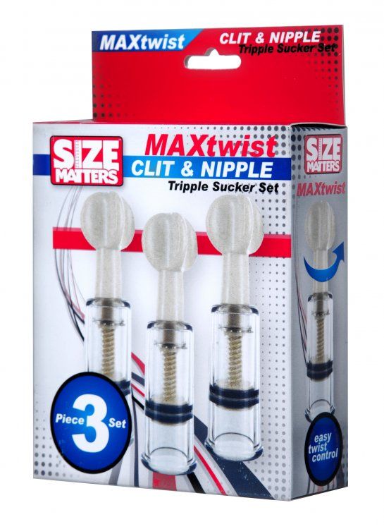 SIZE MATTERS TWISTED TRIPLETS NIPPLE &amp; CLIT SUCKERS