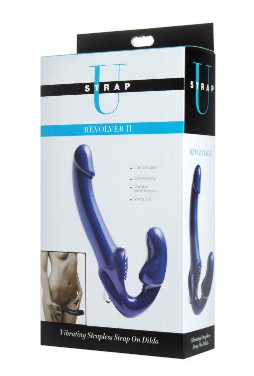 STRAP U REVOLVER STRAPLESS STRAP ON DILDO BLUE