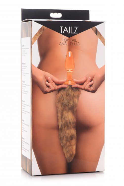 TAILZ FRISKY ORANGE GLASS FOX TAIL  ANAL PLUG