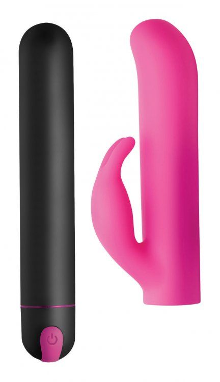Bang! XL Bullet and Rabbit Silicone Sleeve Set - Pink