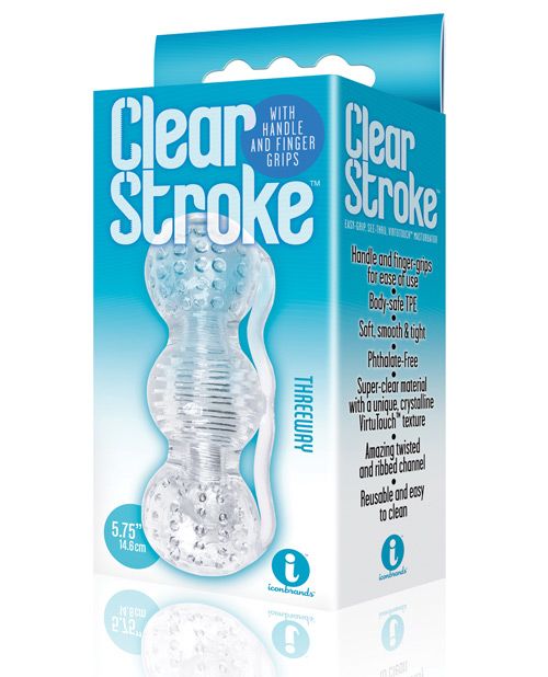 THE 9S CLEAR STROKE THREEWAY MASTURBATOR