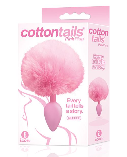 THE 9&#39;S COTTONTAILS SILICONE BUNNY TAIL BUTT PLUG PINK