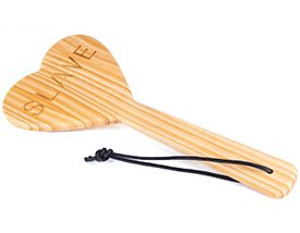 WOOD PADDLE HEART SHAPE- SLAVE