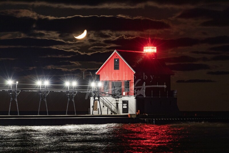 Red Hot Moonset