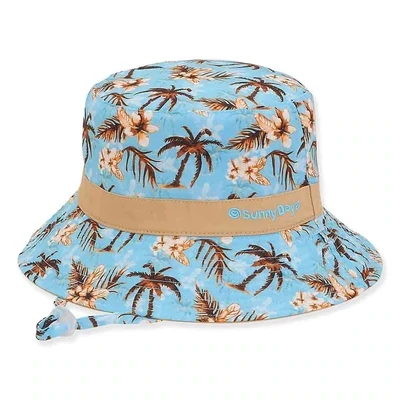 SunNSand Kid&#39;s Blue Hawaii Reversible Bucket Hat 3-5 yrs
