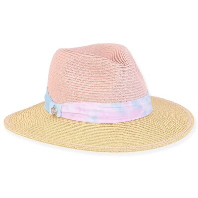 Sunny Dayz Pink Heart Wide Brim Straw Hat