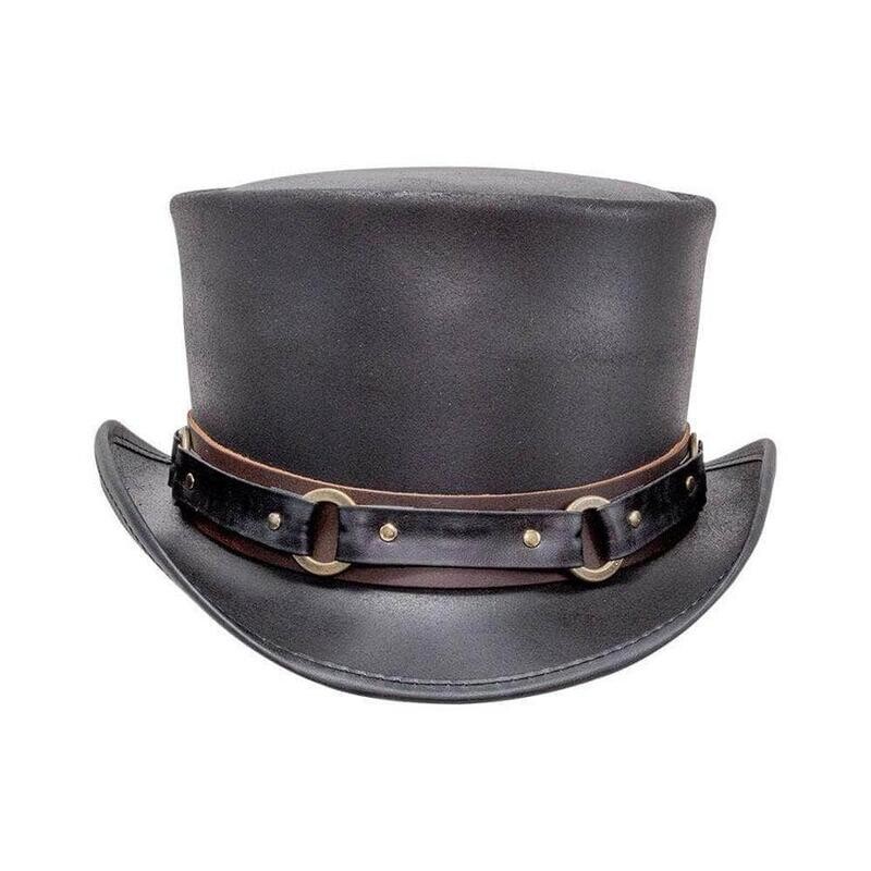 American Hat Makers El Dorado Leather Top Hat