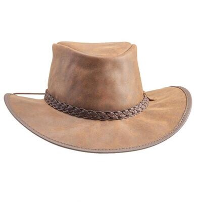American Hat Makers Leather Crusher Hat